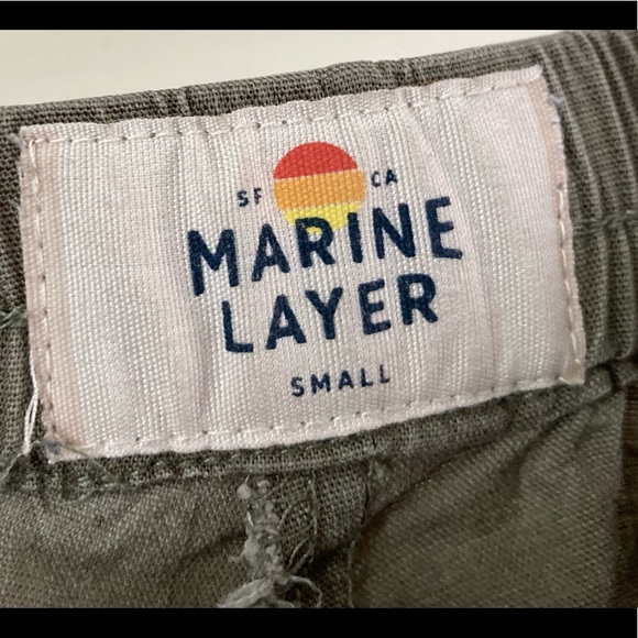 Marine Layer Allison Pant Dolphin Hem Dusty Olive Color Elastic Waist Size Small - Picture 8 of 13